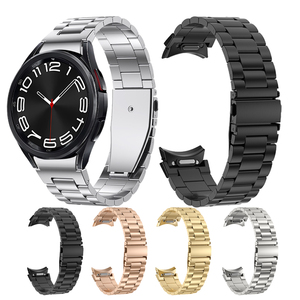 Tschick สายสแตนเลสสตีลสำหรับ Samsung <span class=keywords><strong>Galaxy</strong></span> <span class=keywords><strong>WATCH</strong></span> 6คลาสสิก47 43 44สายโลหะ5 <span class=keywords><strong>4</strong></span> 40 <span class=keywords><strong>46</strong></span> 42ปลายโค้ง - Product Image 1