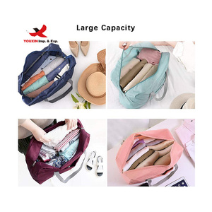 Folding Portable Travel Luggage Bags <b>Suitcase</b> Solid Color Travel Storage Bag Set Large Capacity Trolley Airplane Bag - Product Image 6