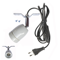 Douille de lampe en céramique E26 E27 avec interrupteur et cordon d'alimentation, résistante aux hautes températures, prise EU US AU