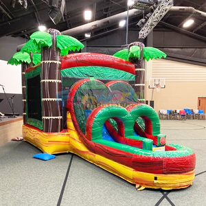Wholesale outdoor kids party bouncy castle <b>inflatable</b> fire marble bounce <b>house</b> and water slide - Product Image 1
