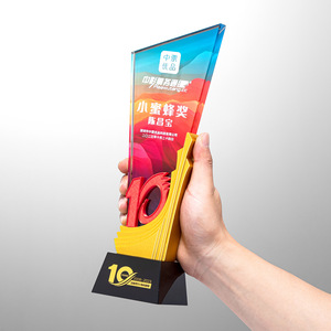 Crystal <b>Trophies</b> Laser <b>Engraved</b> Digital Printing Durable Business Gifts For Anniversary Employee Awards 5th 10th 20th Years - Product Image 2