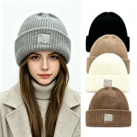 Bonnet tricoté souple pour femme, style coréen, avec cache-oreilles, chaud et décontracté, pour l'hiver et les activités de plein air