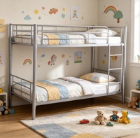 Lit superposé en tube de fer durable, style minimaliste moderne, gain de place, pour adultes et étudiants, utilisation à domicile dans la chambre.