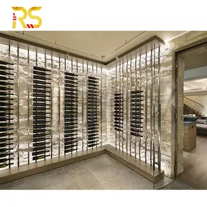 Foshan moderno vinho exposição cremalheira decorativa bar cremalheira do vinho do chão ao teto cremalheira do vinho