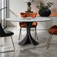 Mesa de Comedor, Blanca Pura, Moderna y Minimalista, Personalizable, Estilo Retro Redondo para Apartamentos Pequeños