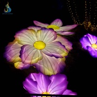 Maßgefertigte Outdoor-LED-Festival-Dekoration Leuchtende Blumenlaterne Wasserdichte Seiden-Festlaterne für Traditionelle Lichtshows