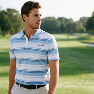 Customized High Quality Sublimation Breathable Men's Polo Shirt Polyester Quick Dry Golf Polo Shirt Striped Casual Golf Shirts
