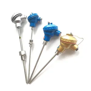 High Temperature armored wzp temperature sensor thermocouple pt100 rtd with single thread