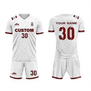 Uniforme de Fútbol Personalizado con Logotipo, Números de Equipo, Transpirable, Ligero, de Secado Rápido, 100% Poliéster, para Hombres, Estudiantes y Niños - Product Image 1