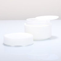 Pot de crème en PP givré avec couvercle blanc 15g 20g 30g 50g Pot en plastique d'emballage cosmétique rechargeable