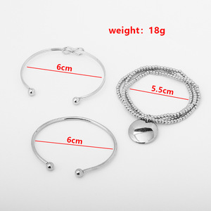 Fashion Jewelry <b>Sets</b> Silver Plated Alloy <b>Bracelet</b> <b>Set</b> Bowknot Beaded Party Trendy Unisex 2024 - Product Image 4