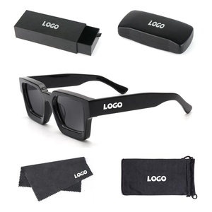 Logo en métal personnalisé haut de gamme luxe à la mode épais acétate lunettes de soleil polarisées pour hommes femmes - Product Image 1