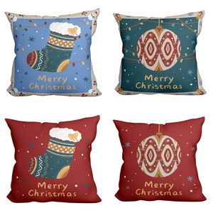 Noël promotionnel cadeau coussin <span class=keywords><strong>housse</strong></span> de coussin épaissi voyage oreiller taille soutien oreiller chaleur-sublimable taie d'oreiller - Product Image 2