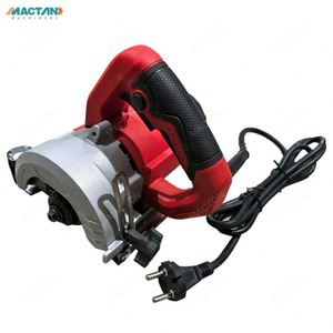 Coupe-marbre électrique 110/220V, scie circulaire portative pour la coupe de pierre, de carrelage et de bois, rouge avec base réglable - Product Image 1
