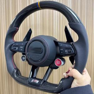 Volant personnalisé en fibre de carbone et cuir rouge pour Audi RS A4 A5 A6 A7 A8 C7 C8 B8 R8 S3 S4 S5 Q7 A7 S7 TT <span class=keywords><strong>RS3</strong></span> RS5 RS6 RS7 B9 - Product Image 2