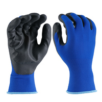 Gants de travail en nylon et spandex tricotés de calibre 18, paume enduite de mousse de nitrile micro-perforée, certifiés CE EN388, logo personnalisé, personnalisables