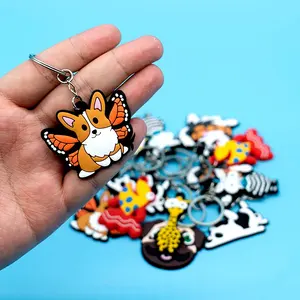 2024 Factory Wholesale 2D/3D Soft Pvc Keyring Custom Logo Key Chain Silicone Rubber Keychain