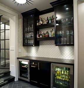 Gabinete de barra de madera maciza de estilo moderno de diseño personalizado gabinete de vino tinto de puerta abierta - Product Image 5