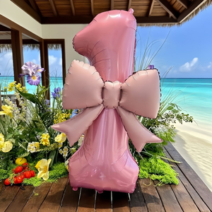 2 Grandi <span class=keywords><strong>Palloncini</strong></span> Opachi a Forma di Fiocco Rosa, 32 Pollici - Adatti per Feste di <span class=keywords><strong>Compleanno</strong></span>, Matrimoni, Anniversari, Festival - Product Image 1