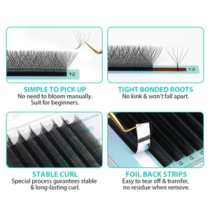 SP EYELASH Ventagli <span class=keywords><strong>Volume</strong></span> 5D Clover Premade per Extension Ciglia a Forma <span class=keywords><strong>di</strong></span> W Ciglia a Fioritura Automatica Morbide e Leggere Ciglia Individuali - Product Image 3