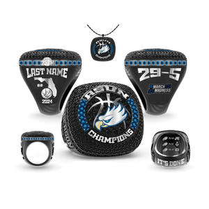 Anillos de campeonato deportivos de metal esmaltados dorados y plateados con logotipo personalizado - Product Image 4