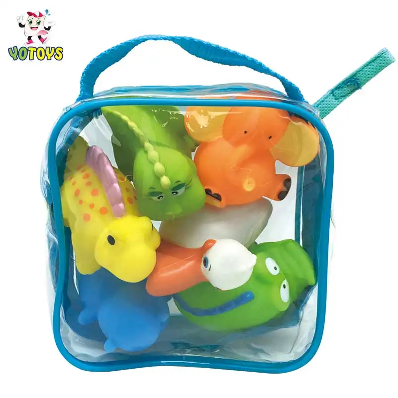 Großhandel Land Tier Elefant Dinosaurier Gummi Spielzeug PVC Tier Baby Bad Spielzeug für Kinder