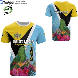 เสื้อยืดลายธงชาติเซนต์ลูเซียสำหรับผู้ชาย เสื้อยืดพิมพ์ลายตราแผ่นดิน 3 มิติ เสื้อยืดกีฬา คอกลม แขนสั้น สไตล์ลำลอง เสื้อยืดโอเวอร์ไซส์ - Product Image 5