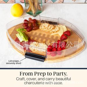 Bandeja de madera Guibang para servir, tabla de queso de bambú, bandeja multifuncional para delicateses para el día del partido - Product Image 5