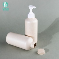 Botol Pompa Sekrup Bulat Kosong 350ml dari YAN Packaging, Dapat Didaur Ulang, Ramah Lingkungan, Terbuat dari Pulp Bagasse Tebu Asli untuk Sabun Mandi Cair