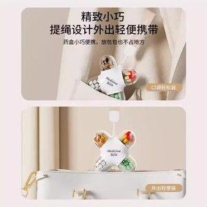 Four Compartment Pillbox Portable Transparent Medicine <b>Box</b> With Cover For Daily Use Personal Medication Storage - Product Image 2