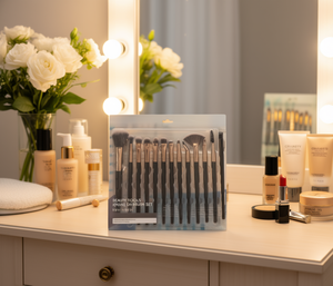 Set di pennelli per trucco Kedii X Sook, 15 pezzi, strumenti di bellezza in pelo sintetico per l'applicazione del fondotinta - Product Image 2