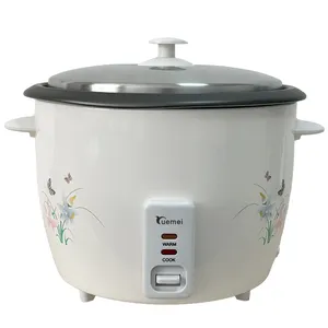 Tambor duradero, ollas arroceras, electrodomésticos de cocina, olla arrocera, forma de tambor eléctrico con vapor de acero inoxidable, olla grande para arroz