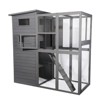Grand enclos pour animaux de compagnie Catio Outside Cat Dog litière enclos en bois extérieur pour chat tunnel pour chats respirant