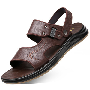 Sandalias de Cuero Genuino para Hombre, Cómodas, con Suela Gruesa Antideslizante, para Verano, Playa y Exteriores, Nuevas 2026 - Product Image 4