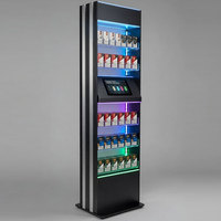 Vitrine de présentation de cigarettes haut de gamme en verre trempé pour magasin de tabac avec écran LCD