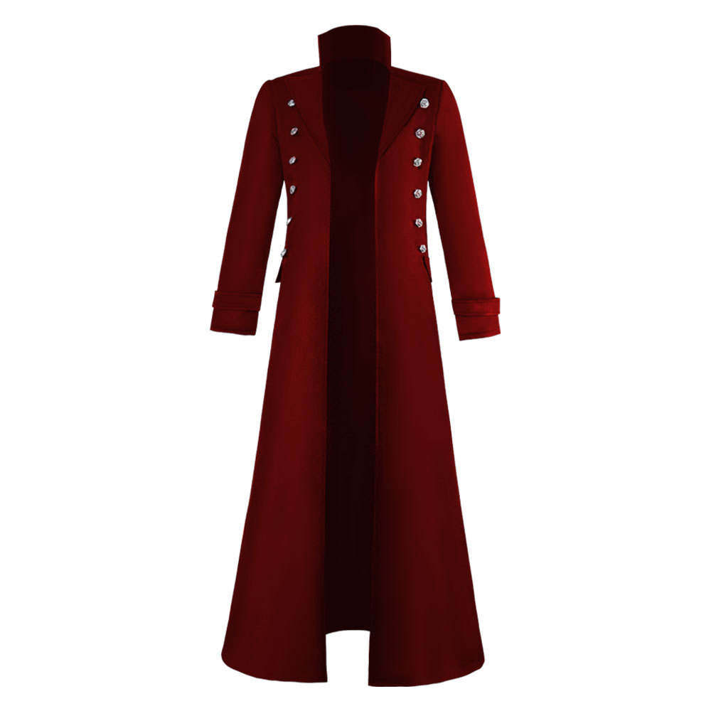 Wine Red Vintage Double Breasted Coat