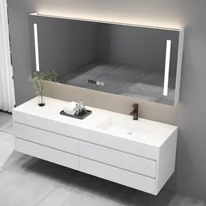 CBMmart lüks banyo mobilyaları Vanity kabine LED ayna ile fabrika fiyat