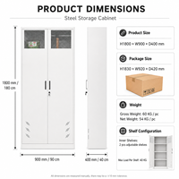 Armoire de classement en acier à 2 portes en treillis métallique, verrouillable, avec trous de ventilation, antivol, pour bureau, hôtel et usage en parc