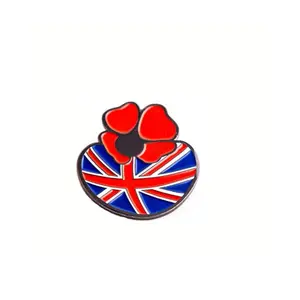 Badge à broches de pavot violet Union Jack souvenir Day