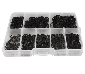 580 pièces M1.5-M10 Anneaux de retenue externes fendus <span class=keywords><strong>en</strong></span> acier au carbone zingué noir, type <span class=keywords><strong>E</strong></span>, <span class=keywords><strong>circlips</strong></span>, anneaux de sécurité, rondelles de blocage d'arbre - Product Image 4