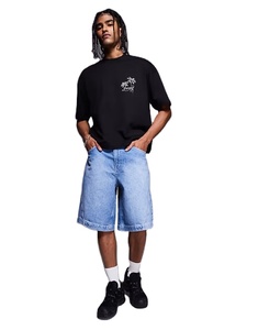 Custom Boxy Oversized Crop Men T-Shirt 300Gsm Heavyweight 100% <span class=keywords><strong>Supima</strong></span> Cotton School Printing Graphic T-Shirts - Product Image 4