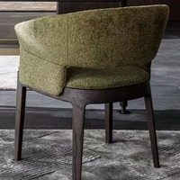 Chaise de salle à manger ergonomique avec accoudoirs, structure en bois massif, revêtement en velours, design moderne pour la maison, l'hôtel et l'appartement