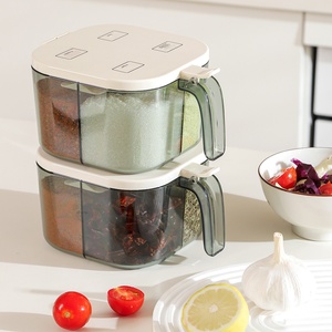 Custom Logo/Color Nordic Style 5 Compartments Seasoning Box With Lid Plastic Spice Container New Arrivals Kitchen Accessories - Product Image 1