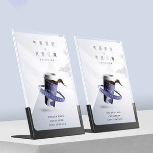 Présentoirs haut de gamme acrylique A4 cadre publicitaire en métal Style moderne A5 bureau <span class=keywords><strong>Salon</strong></span> de beauté support carte Table présentoir - Product Image 5