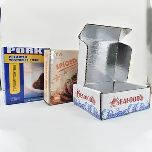 Frozen Food Boxes Packaging for Fruit Pizza Meat Cakes Shrimp Seafood Chfish Fruit with Custom Cardboard Insulated Box Milk Cake