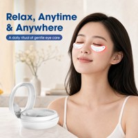 Masque LED pour les yeux avec miroir et étui de chargement, thérapie par lumière rouge, coussinets oculaires pour les ridules et les poches sous les yeux, appareil compact pour usage quotidien