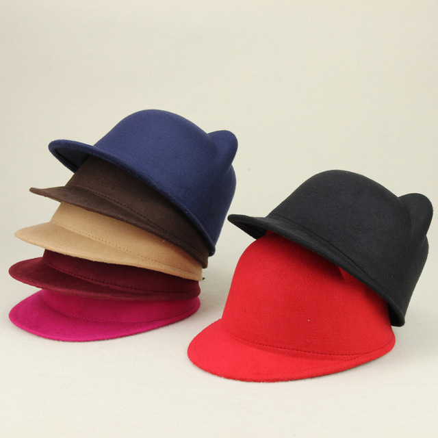 HZM-26239 Roll Brim Wizard Pointy Elf Magic Felt Hat for Kids Adults