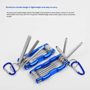 Folding Flat Head Hex <strong>Key</strong> <strong>Set</strong> Torx Bits Chrome Vanadium Steel Imperial Measurement Other <strong>Torque</strong> Capacity Cushioned Bag Handle - Product Image 5