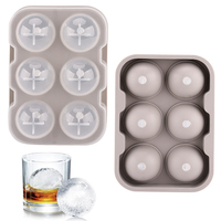 Paquete de 3 Moldes para Hacer Bolas de Hielo, Reutilizables, de Silicona, Fáciles de Desmoldar, Moldes Redondos para Cubitos de Hielo con Embudo