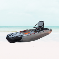 Kayak de pêche léger en PEBDL pour 1 personne Petit canoë gonflable de 37 ''de large avec réservoir de poissons vivants de 60L pour le surf